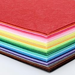 KaKaPops Thin Felt Fabric Sheets, Assorted Colors