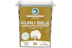 Marmarabirlik Black Olives, Turkish Dry Cured Black Olives, Hand-Picked, Healthy Snacks, Savory Mediterranean Taste, Great for Sandwiches and Snacking, Vegan, Kosher and Halal, Small, 28oz (800g)