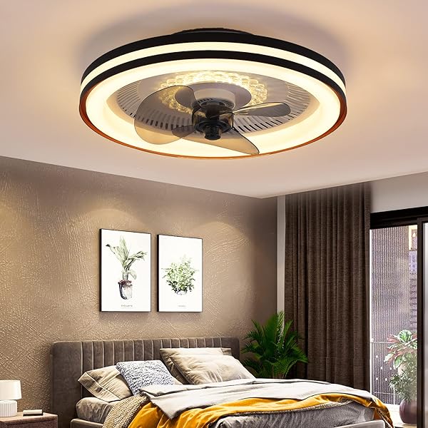 当店特典行き Mpayel Ceiling Fans with Lights Flush Mount Low Profile Fan
