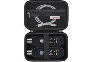 Supmay Hard Carrying Case for Alto Professional Bluetooth Total 2/ Bluetooth Ultimate, Bluetooth Receiver Travel Storage Holder with Zipper Mesh Bag for USB Charging Cable, SD Card, Black