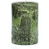 Still Water Candles Handmade Hunter Green Rustic Pillar Candle, Choose Small Large Custom Sizes, Decorative Unscented Centerpiece, Clean Burning Wax