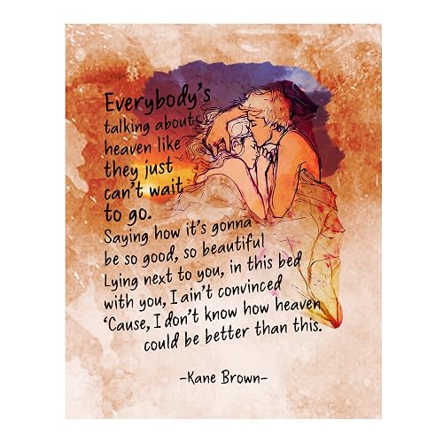 Amazon Com Kane Brown Everybody S Talking About Heaven Song Lyric Wall Art Sign 11 X 14 Country Music Poster Print Ready To Frame Rustic Decor For Home Studio Bar Dorm Cave Great Gift For Fans Handmade „everybody talkin' 'bout heaven singt… amazon com