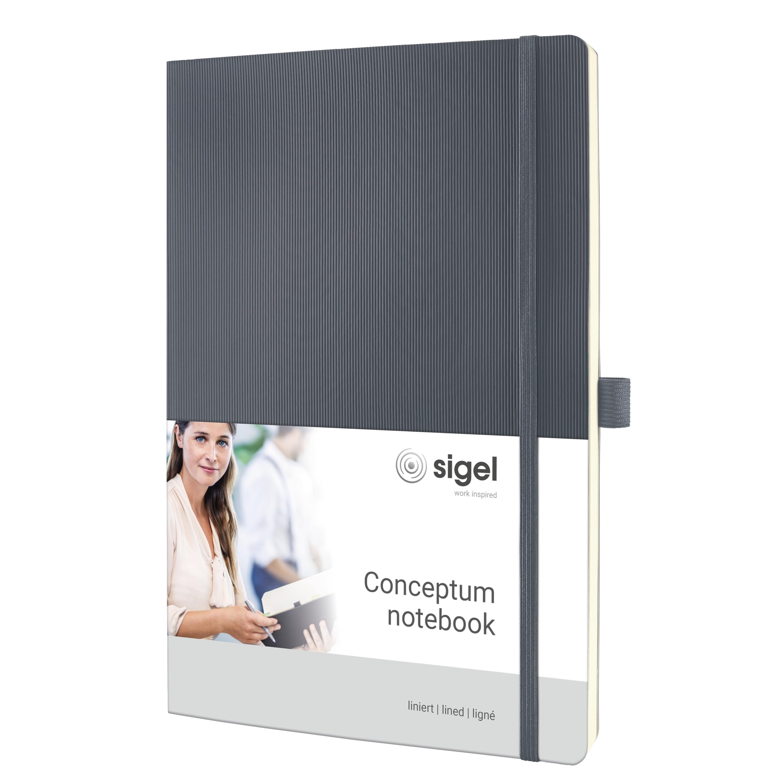 Sigel CONCEPTUM A4 Lined Softcover Notebook - Dark Grey