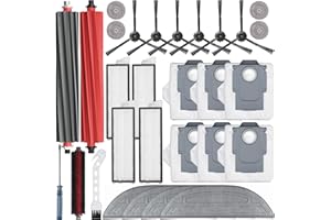 Bluearks 29 Pack Accessories Kit,Compatible with Roborock S8 MaxV Ultra Robot Vacuum,1 Mop Clean Brush,2 Roller Brush,4 Small Mop,4 Mop Pads,4 Hepa Filters,6 Side Brushes,6 Vacuum Bags,S8 Max Parts