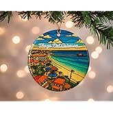 Playa Del Carmen Mexico Christmas Ornament - Family Trip Christmas Ornament - Stained Glass Style Decoration - Gift for Travelers - Mexico Souvenir for Trip Lovers Printed on Both Sides