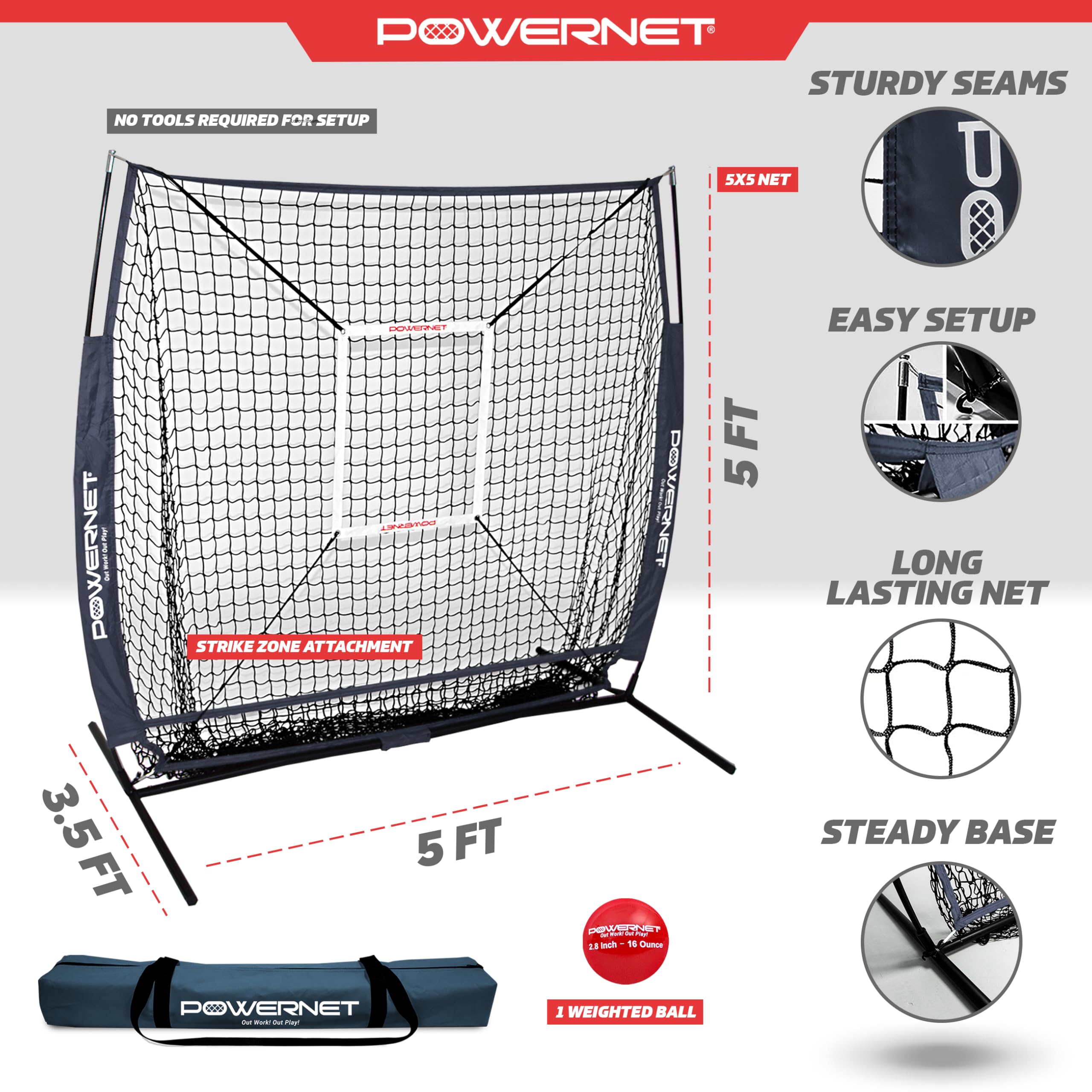 Mua PowerNet Baseball Net Bundle, 5x5 Travel Net With Softball ...
