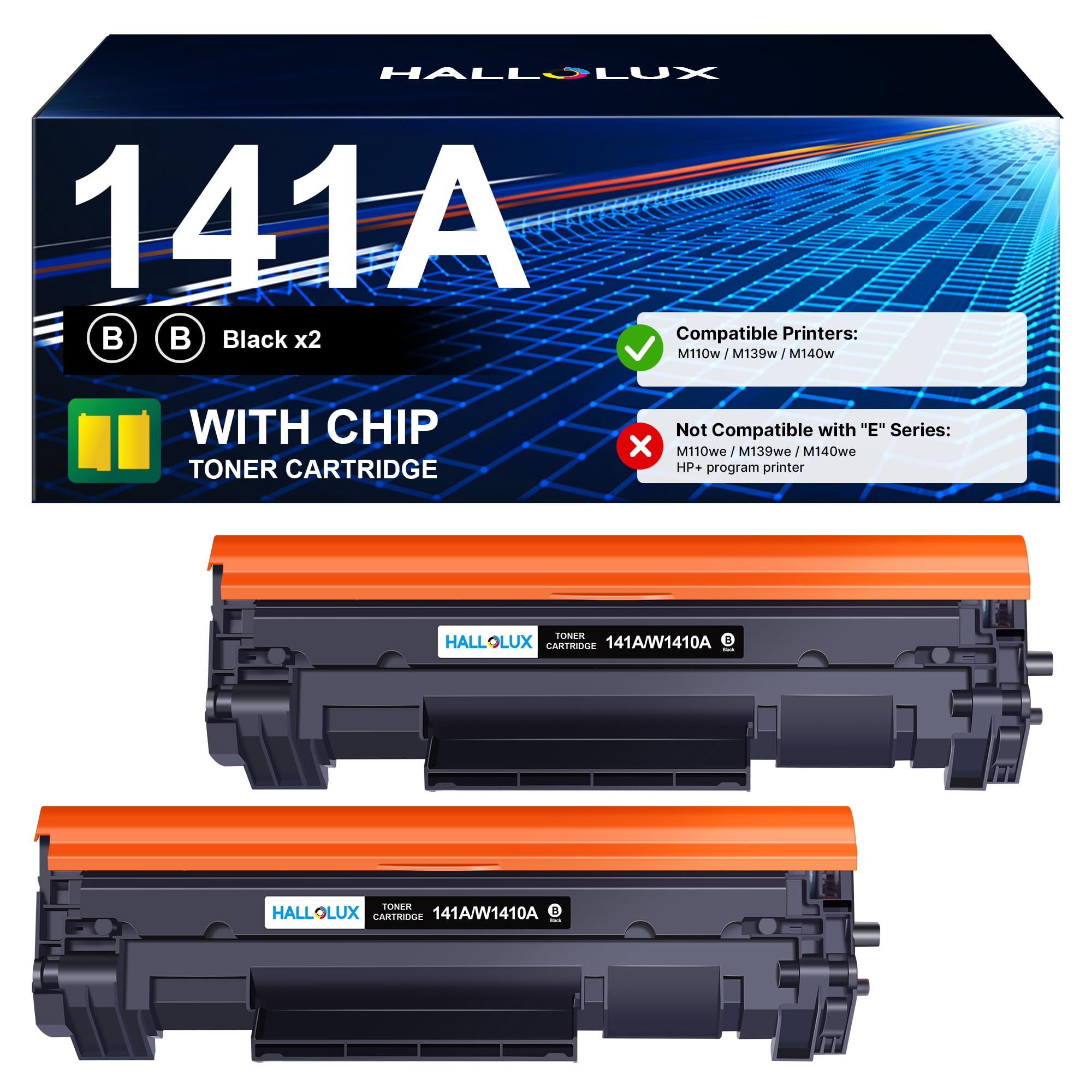 Photo 1 of 141A Toner Cartridge Compatible Replacement for HP 141A Black Laserjet Toner Cateridge W1410A for Laserjet M110w MFP M139w M140w Printer(Black 2 Pack)