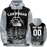 Custom Football Hoodie City Night Color-Blocking Sweatshirt Personalized Name Number Pullover Gift for Men Women Youth Fans