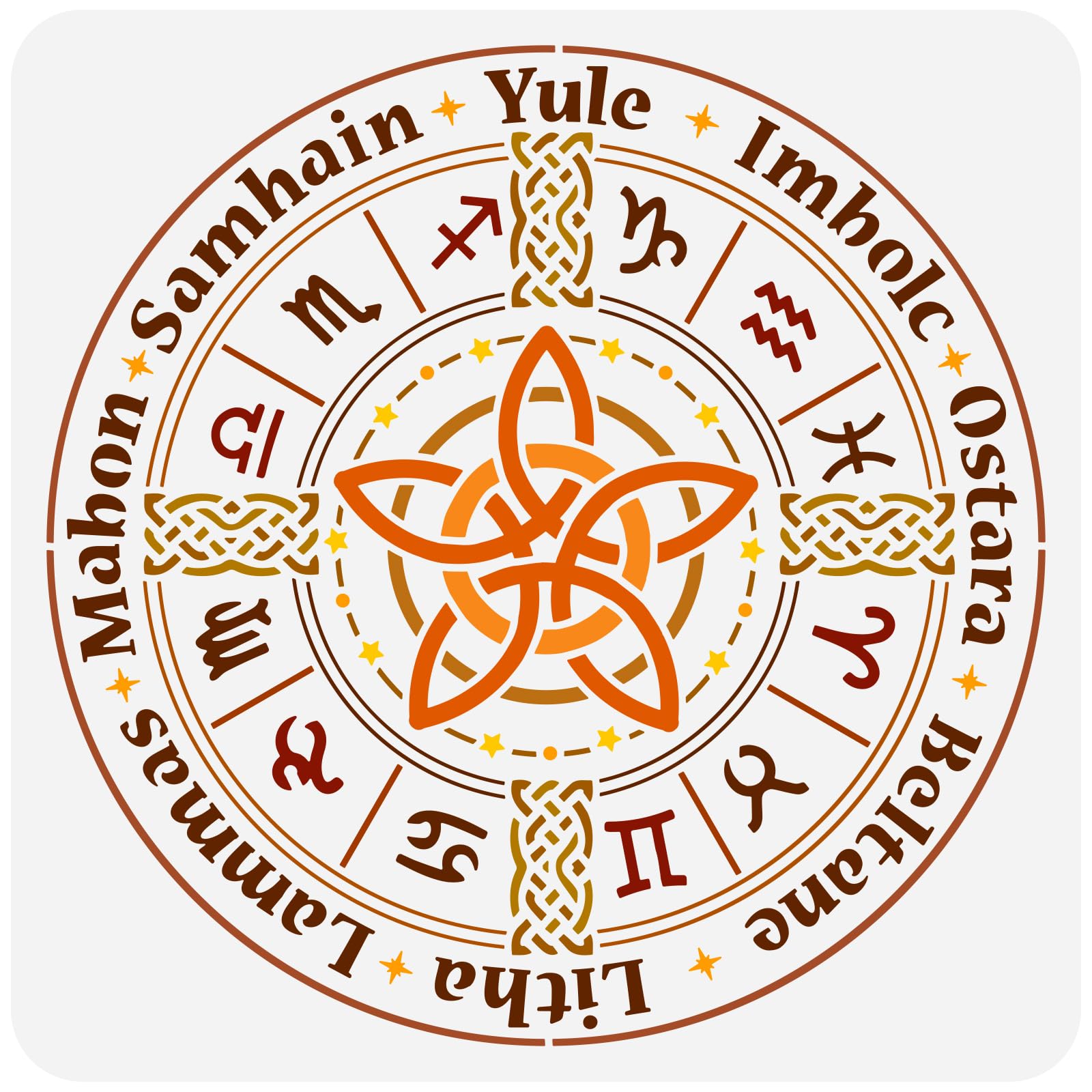 FINGERINSPIRE Zodiac Symbols Stencil 30x30cm Astrolabe Stencil Plastic Wheel of The Year Patterns Template Constellation Drawing Template Reusable DIY Art and Craft Stencils for Wall Home Decor