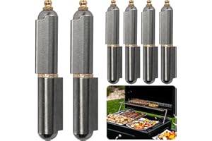 moonoom 6 Pack 4'' BBQ Bullet Weld on Hinge, Heavy Duty Weldable Barrel Hinges, Carbon Steel Bullet Hinge for Detachable Metal Swing Door Gate Driveway Trailer Ramp