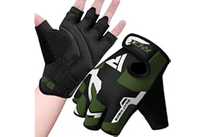RDX Weight Lifting Gloves Gym Fitness Workout, Anti Slip Padded Palm Elasticated Strength Training Equipment Men Women Half Finger Exercise Bodybuilding Calisthenics Cycling Rowing Climbing