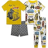 Tonka 4 Piece Pajama Set - Toddler Boys PJ Set with Short Sleeve Shirt Shorts & Pants - Kids Sleepwear Set - Official License