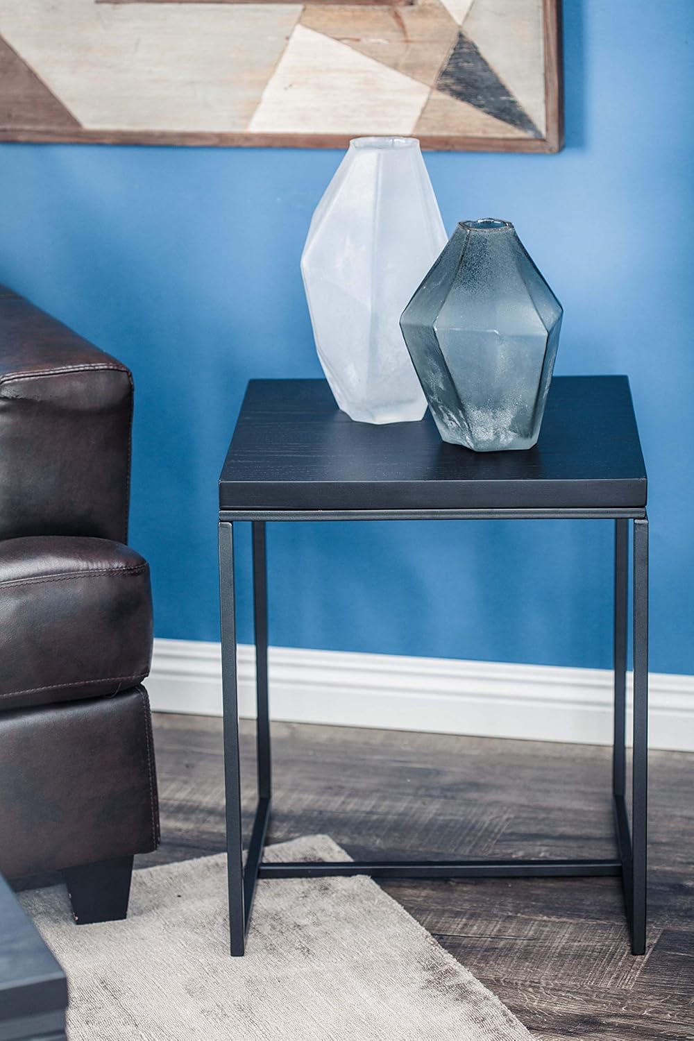 Deco 79 19"x 21" x 23" Metal And Wood Accent Table (Set Of 3), 19" x 21" x 23", Light Dark Brown/Gold: Furniture & Decor
