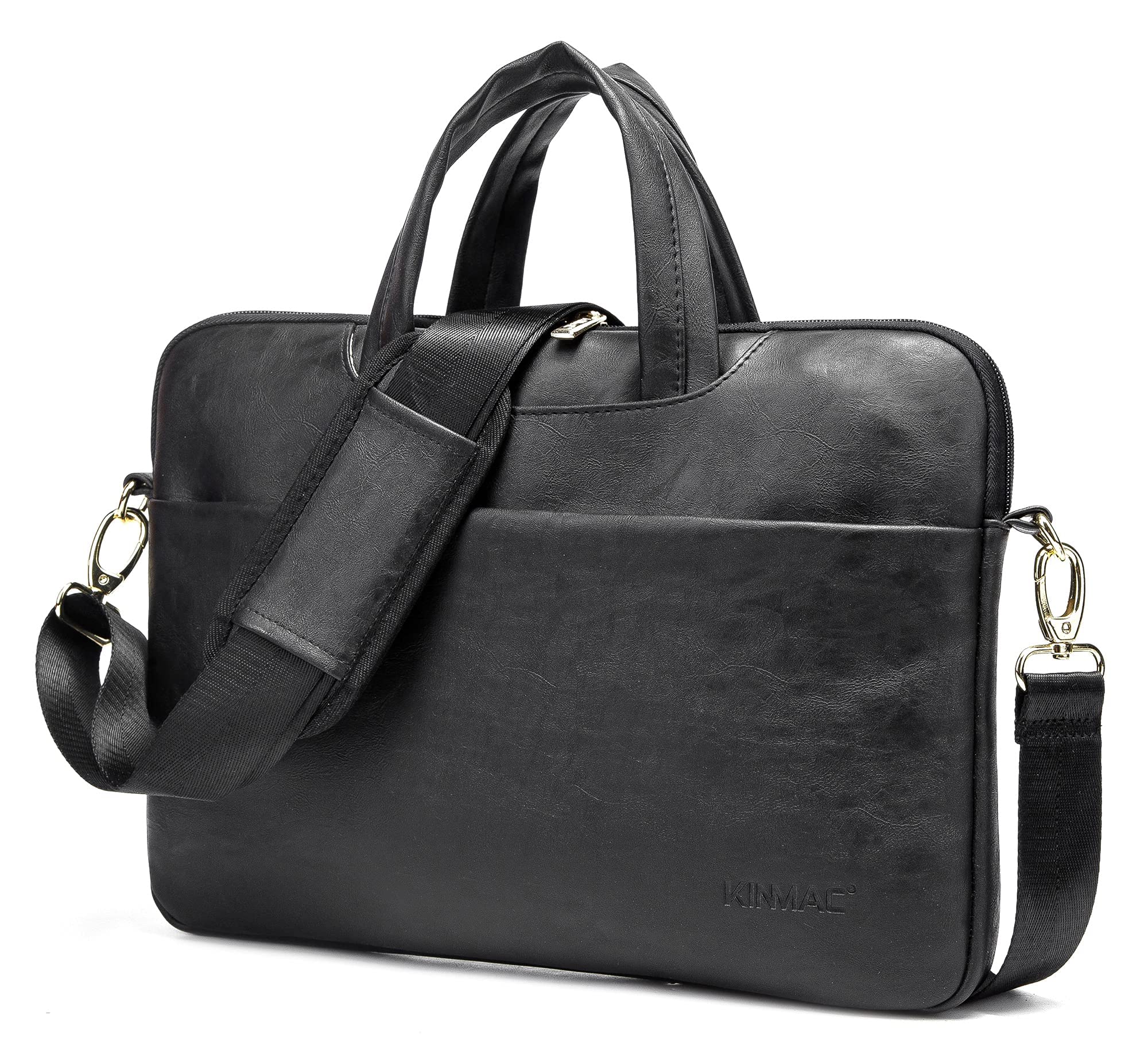 Photo 1 of Kinmac 360° Protective Waterproof PU Leather Laptop Shoulder Messenger Sleeve Briefcase case Bag (13 inch-14 inch, Black PU)