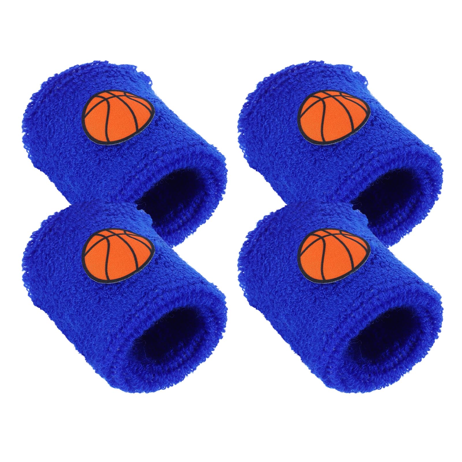 PATIKIL Colorful Sports Wristbands, 4 Packs Sweatbands Terry Cloth for Soccer Football Baseball Basketball, Blue Orange