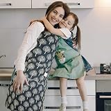 YuZhou 2Pcs PVC Apron Women Waterproof Wipeable Kitchen Apron with Pocket view 7