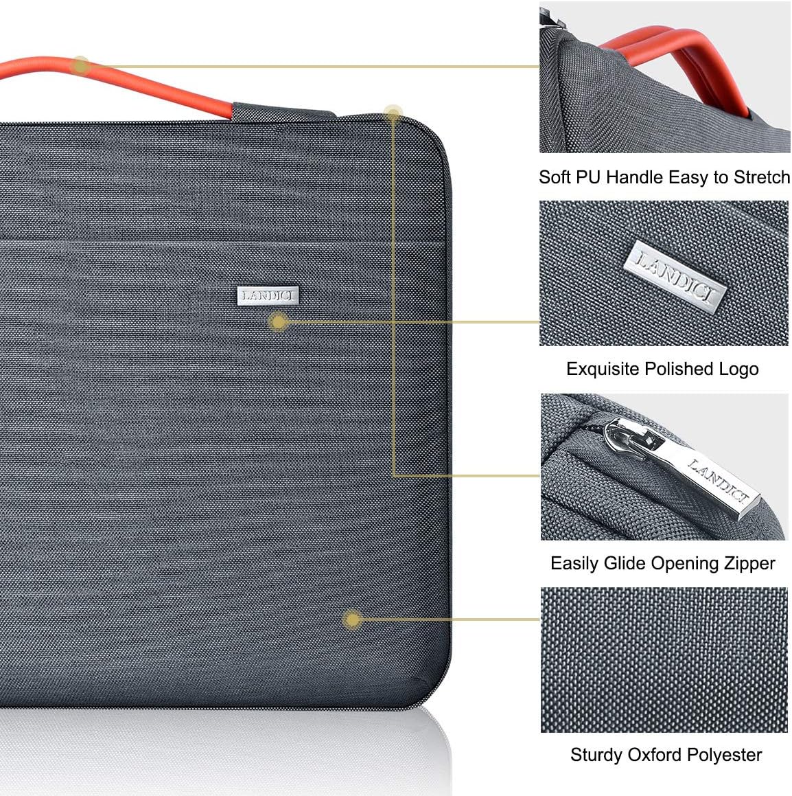 Landici Laptop Case Sleeve 14 15 15.6 Inch with Handle,360°Protective Computer Cover Bag Compatible with 16" MacBook Pro 2020,Surface Book 3/2,Hp Chromebook 14,Acer Samsung Chromebook 15.6,Grey: Electronics