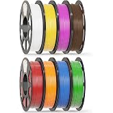 PLA Filament Bundle 1.75mm, 250g x 8 Vibrant Colors, Beginner Friendly | Multicolor PLA+ 3D Printer Filament Bundle, Compatible with Bambu Lab, FlashForge, Prusa, Toybox &amp; More
