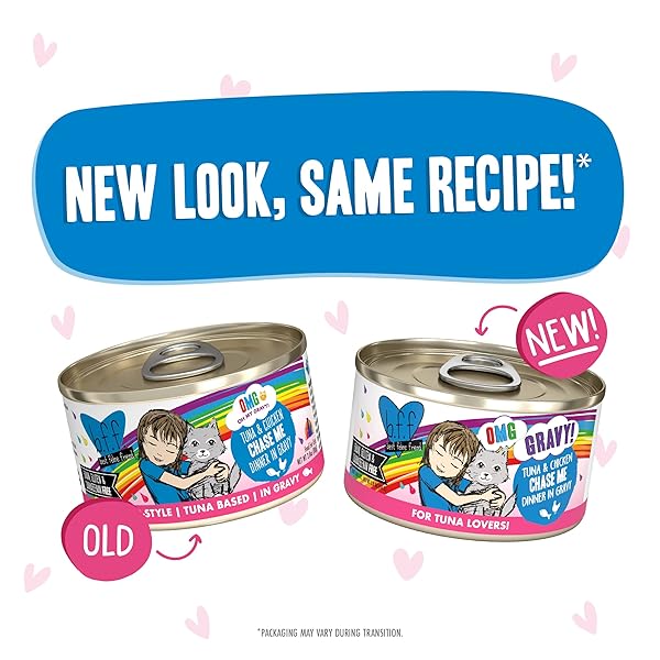 WERUVA B.F.F. OMG – BEST FELINE FRIEND OH MY GRAVY!, TUNA & CHICKEN CHASE ME WITH TUNA & CHICKEN, 2.8OZ CAN (PACK OF 12)