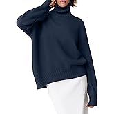 ANRABESS Womens Turtleneck Sweaters Oversized Chunky Long Sleeve Knit High Low Hem Pullover Top 2026 Fall Winter Fashion
