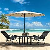 Yaheetech Zero Gravity Chair Outdoor Recliner with Cup Holder Black view 6