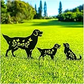 SRDJXY Golden Retriever Metal Garden Stakes Decorative Dog Gifts for Women/Men/Dog Lovers Gifts,Black Silhouette Statues for Yard Art,Outdoor Decor,Outside,Patio,Lawn Ornaments,Garden Decorations