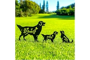 SRDJXY Golden Retriever Metal Garden Stakes Decorative Dog Gifts for Women/Men/Dog Lovers Gifts,Black Silhouette Statues for Yard Art,Outdoor Decor,Outside,Patio,Lawn Ornaments,Garden Decorations
