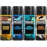 AXE Body Spray Mixed 4 Count Stay fresh for 72Hs Aluminum Free 2.9 oz | For any mood, Helps stay fresh &amp; confident, With Spray Tech, 4 scent pack