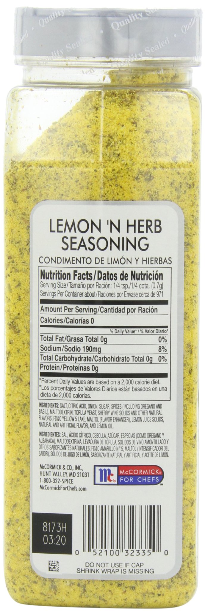 McCormick Culinary Lemon 'N Herb Seasoning, 24 oz, Pack of ...