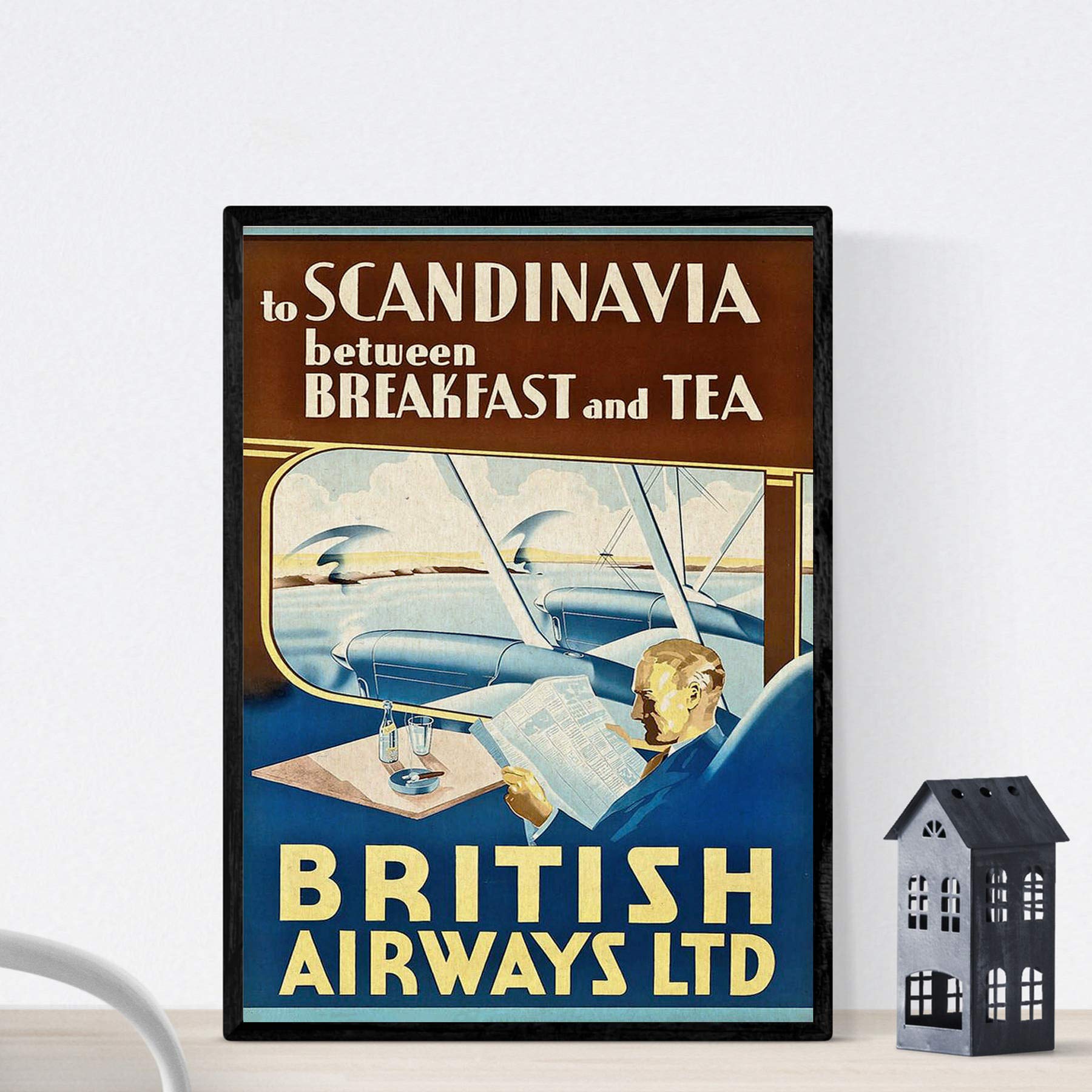 Vintage Poster Nacnic. Vintage Poster British Airways. A4 size