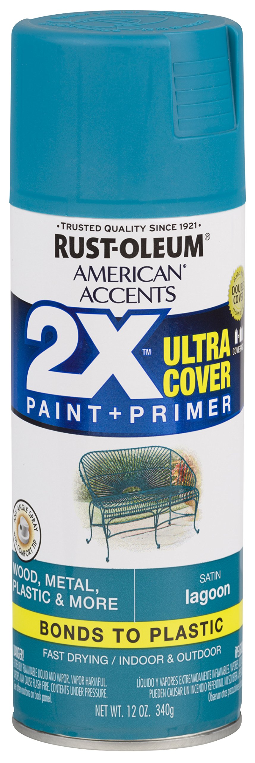 Rust-Oleum 327921 American Accents Spray Paint, 12 Ounce, Satin Lagoon, 12 Ounce