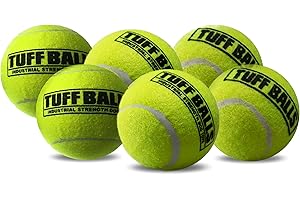 PetSport Yellow Tennis Ball Dog Toys | 6 Pack Medium (2.5") Pet Safe Non-Toxic Industrial Strength Felt & Rubber Tuff Balls | Play Fetch, Launch, Chuck or Toss at Dog Park