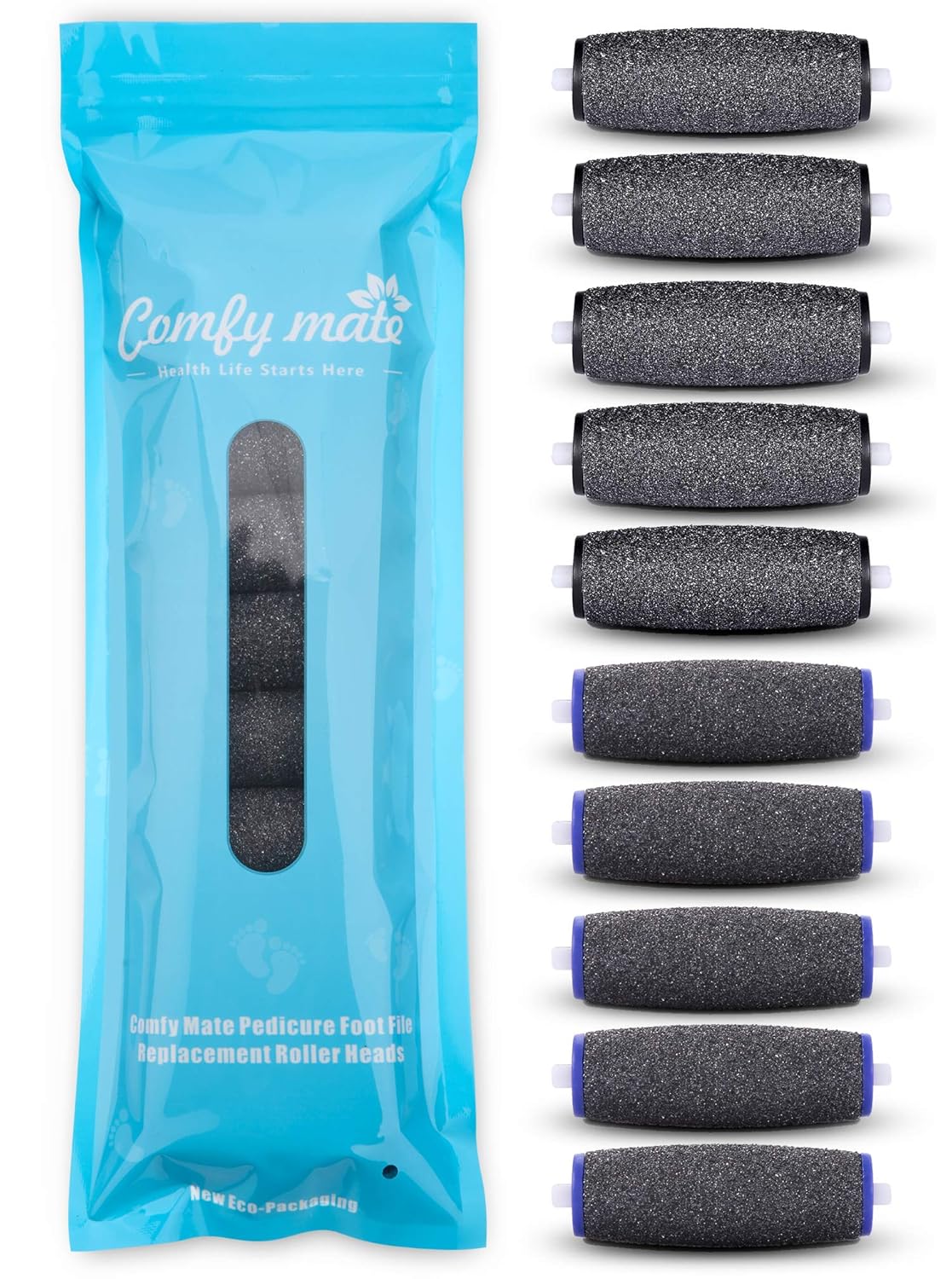 IMPROVED 5 Extra Coarse & 5 Regular Coarse Replacement Refill Roller for Amope Pedi Refills Electronic Perfect Foot File : Beauty