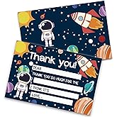 Nopoben Birthday Thank You Cards, Fill in the Blank Thank You Card for Space Theme Birthday Party Supplies, Decorations, 20 Cards With 20 Envelopes – (SRGXK001)