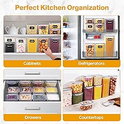 YASHE Airtight Pantry Storage Containers Set of
