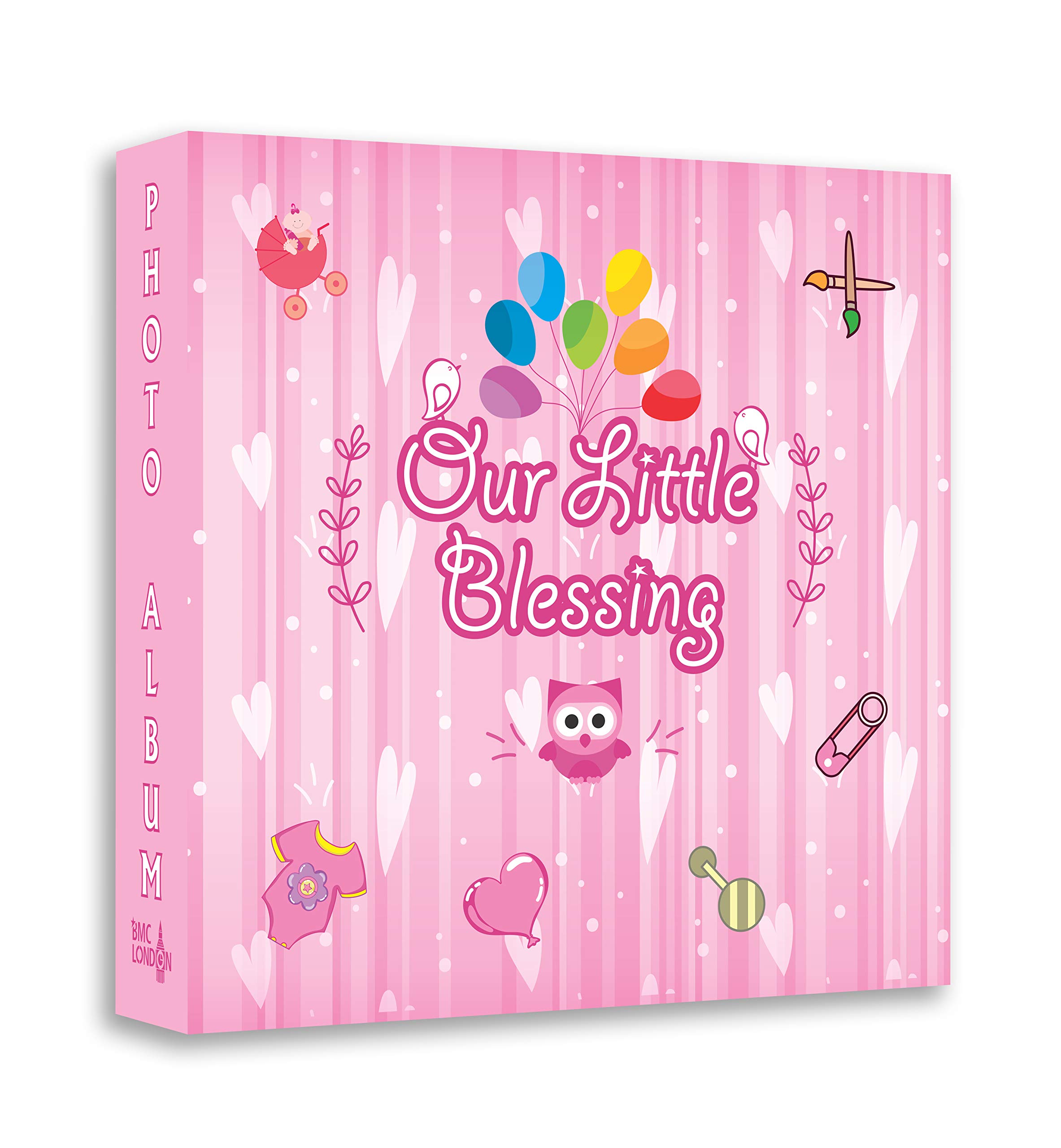 BMC LONDON Photo Album for New Baby Girl Design Holds 208 Photo's 4x6 Memo Photo Album (BABY GIRL)