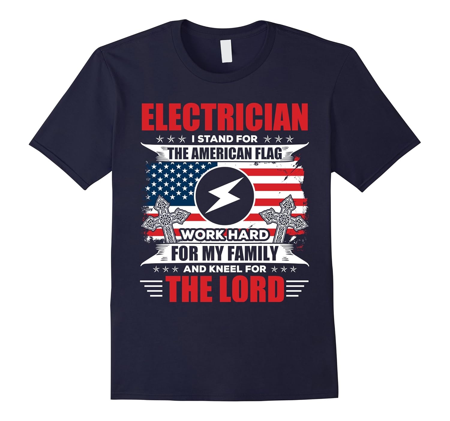 Electrician T-Shirt American Flag Electrician Tee Gift-ANZ