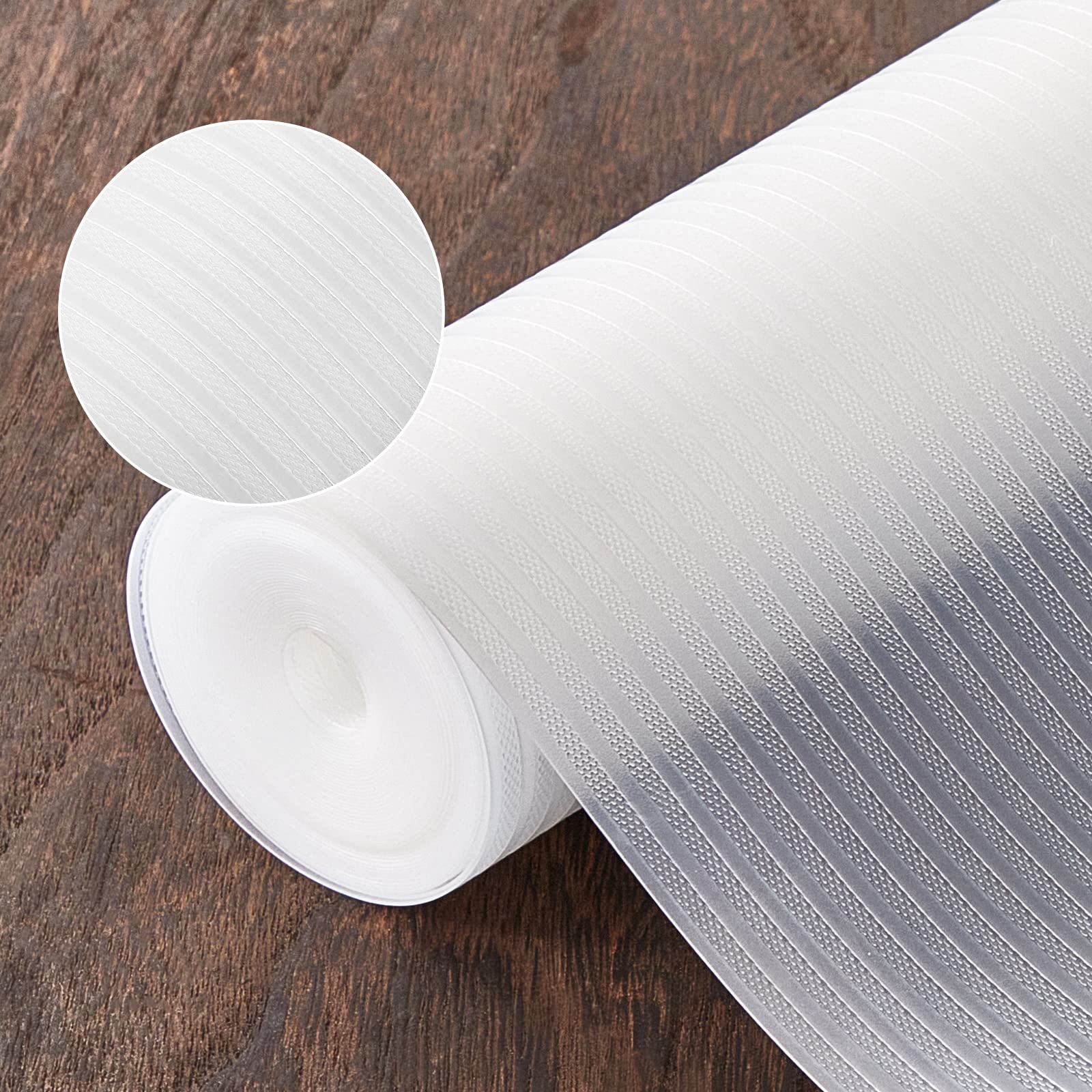 Photo 1 of 17.5 Inches x 20 Ft Refrigerator Liners Shelf Liner, Fridge Liners Non Slip Washable, Drawer Liners Non Adhesive Waterproof, Durable Fridge Mats for Glass Shelves, Cupboard, Pantry, Clear