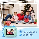 HiMont Kids Camera Instant Print 20MP Dual Lens 32GB Blue 3 Rolls Paper view 3