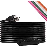 UltraPro, Black, GE 25 ft Extension, 3 Outlet, Indoor/Outdoor, Grounded, Double Insulated Cord, UL Listed, 36825, 25 ft, 25 F