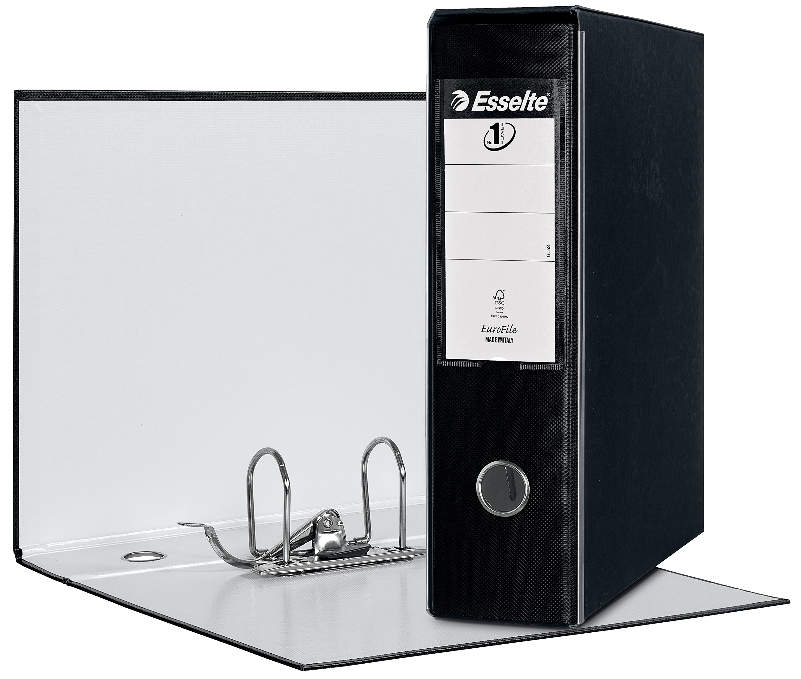 Esselte Eurofile binder with lever mechanism and case Dorso 8 cm Black