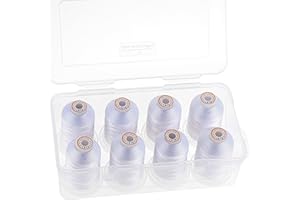 New brothread Polyester Embroidery Machine Thread 1000m Each with Clear Plastic Storage Box for Embroidery & Quilting - 8xSno