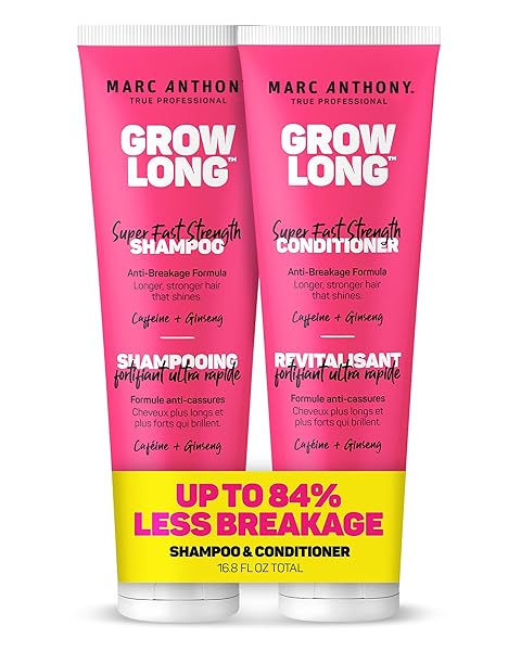 MARC ANTHONY SHAMPOO AND CONDITIONER SET, GROW LONG BIOTIN – ANTI-FRIZZ DEEP CONDITIONER FOR SPLIT ENDS & BREAKAGE – VITAMIN E, CAFFEINE & GINSENG FOR CURLY, DRY & DAMAGED HAIR