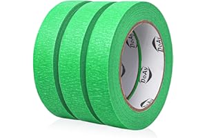 DOAY 3 Pack Green Painters Tape - Masking Tape 1 inch wide - Multi-Surface, Smart Adhesion, Indoor & Outdoor Use - Paint tape for DIY, Labeling, Art, Car, General Purpose - 270FT Total