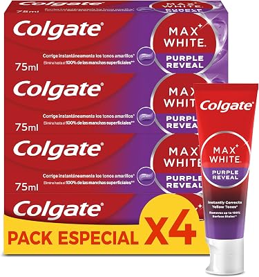 Max White Purple Reveal Pasta de Dientes 4x75ml