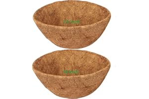 LEVERY HALEDAZE 2 Pack 14 Inch Round Coco Liners for Hanging Basket, Coconut Fiber Replacement Outdoor Garden Decoration for Planters Flower Pot