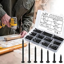 HanTof 155 Pcs Black High Hardness Drywall Screws