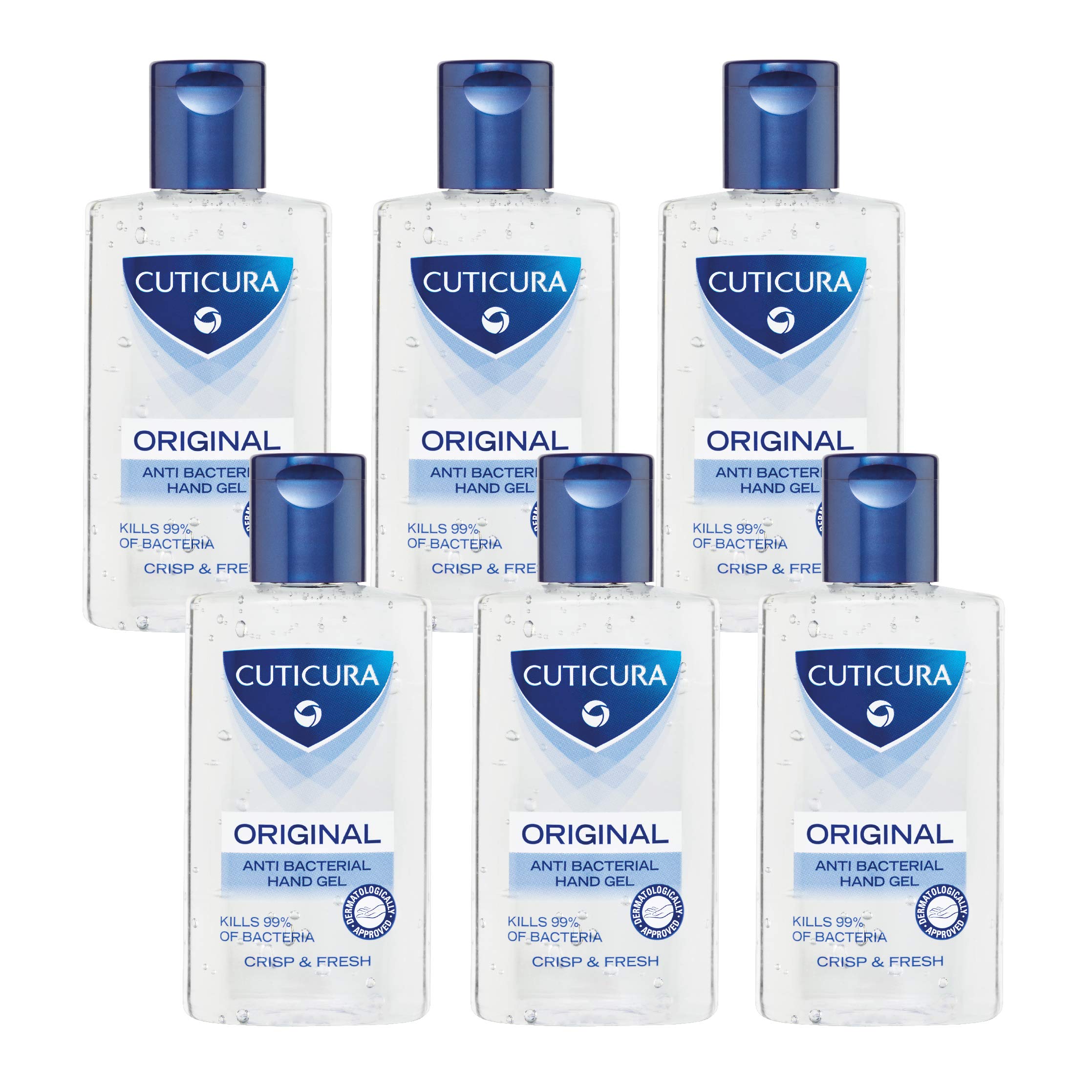 Cuticura Original Anti Bacterial Hand Gel 100ml Pack , Clear, 600 millilitre, (Pack of 6)