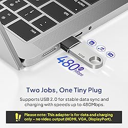 Elebase USB to USB C Adapter 4 Pack,USBC Female to
