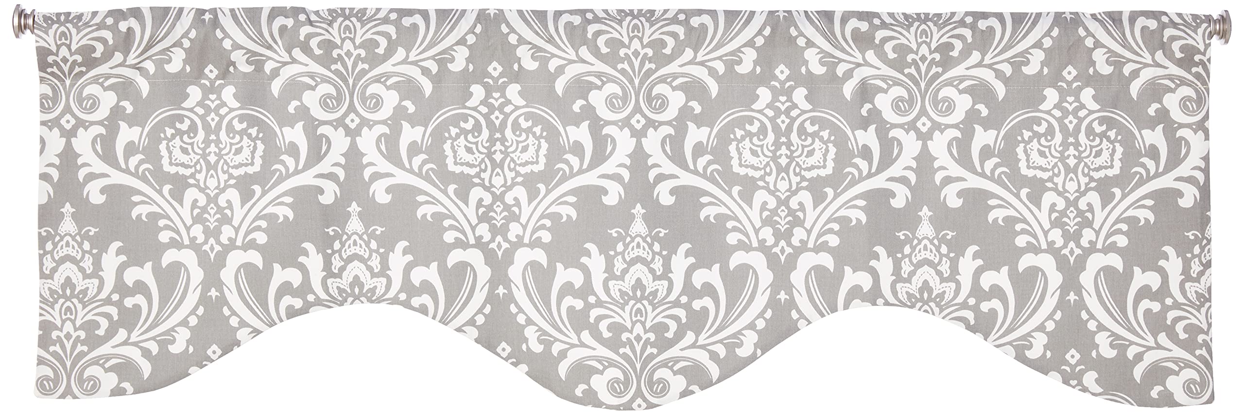 RLF HOME Royal Damask M Shaped Valance, Grey